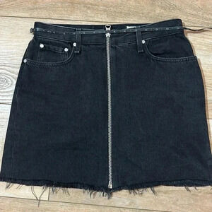Rag & Bone Black Denim Mini Skirt - Size 26